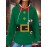Plus Size - Women'S Festive Christmas Hoodie - Cozy Long Sleeve Pullover with Santa & Candy Cane Design, Green, Casual Holiday Sweatshirt for Cold Weather, Christmas Clothes
