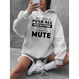 [Plus Size Sweatshirt] Plus Size Women's Casual Sweatshirt | Autumn and Winter Long-Sleeved Pullover with Pockets | Mute S Printed Round Neck