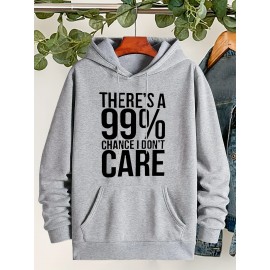 Plus Size Cozy Chic Letter Print Drawstring Hoodie - Soft Warm Fleece Lined Long Sleeve Sweatshirt with Relaxed Fit for Fall & Winter - Women's Comfortable Casual Wear for Everyday