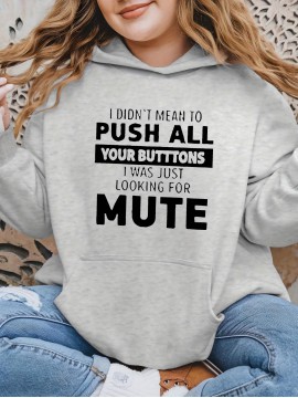 [Plus Size Sweatshirt] Plus Size Women's Casual Sweatshirt | Autumn and Winter Long-Sleeved Pullover with Pockets | Mute S Printed Round Neck