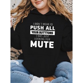 [Plus Size Sweatshirt] Plus Size Women's Casual Sweatshirt | Autumn and Winter Long-Sleeved Pullover with Pockets | Mute S Printed Round Neck